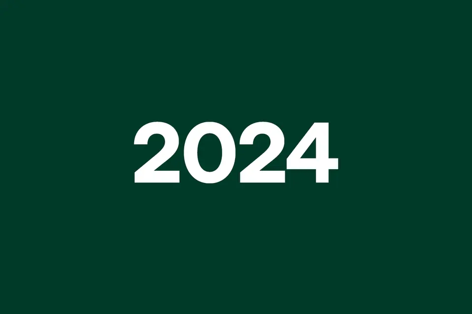 White "2024" text centered on a dark green background