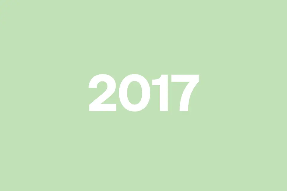 White "2017" text centered on a light green background