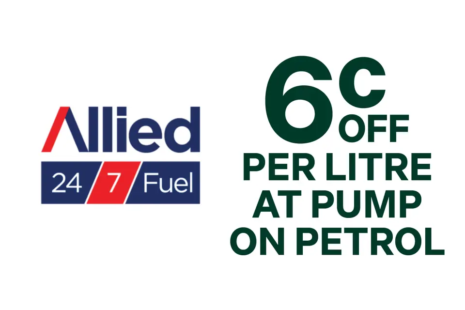 Allied: 6¢ off per litre at the pump