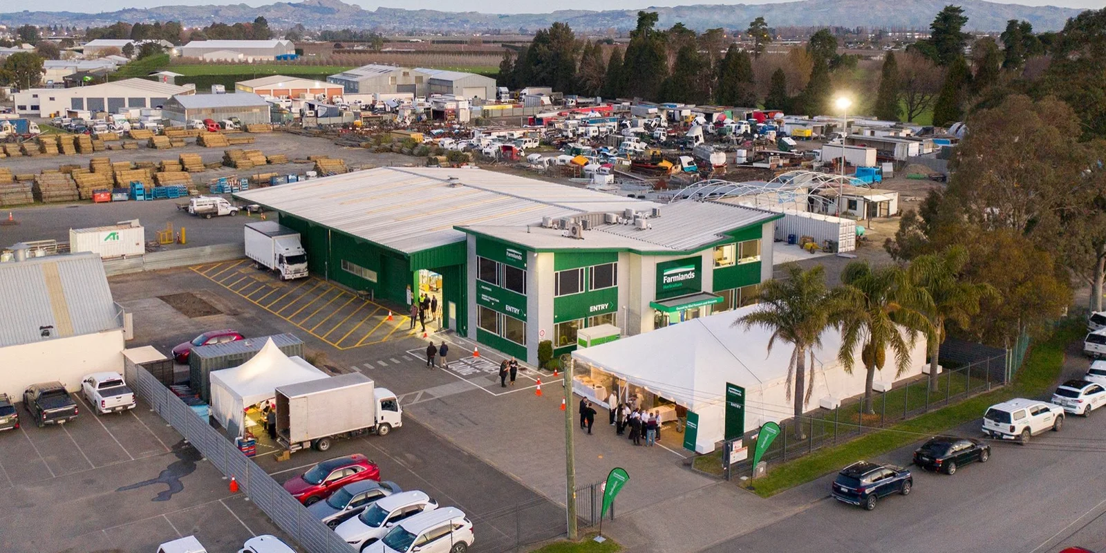Aerial view of the new Hastings horticulture centre