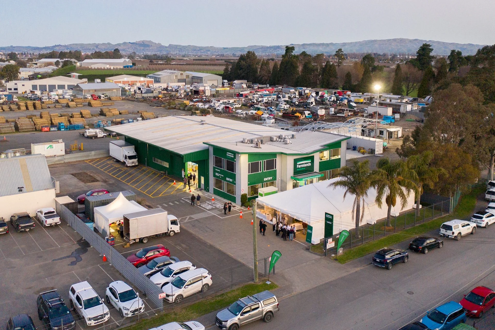 Aerial view of the new Hastings horticulture centre