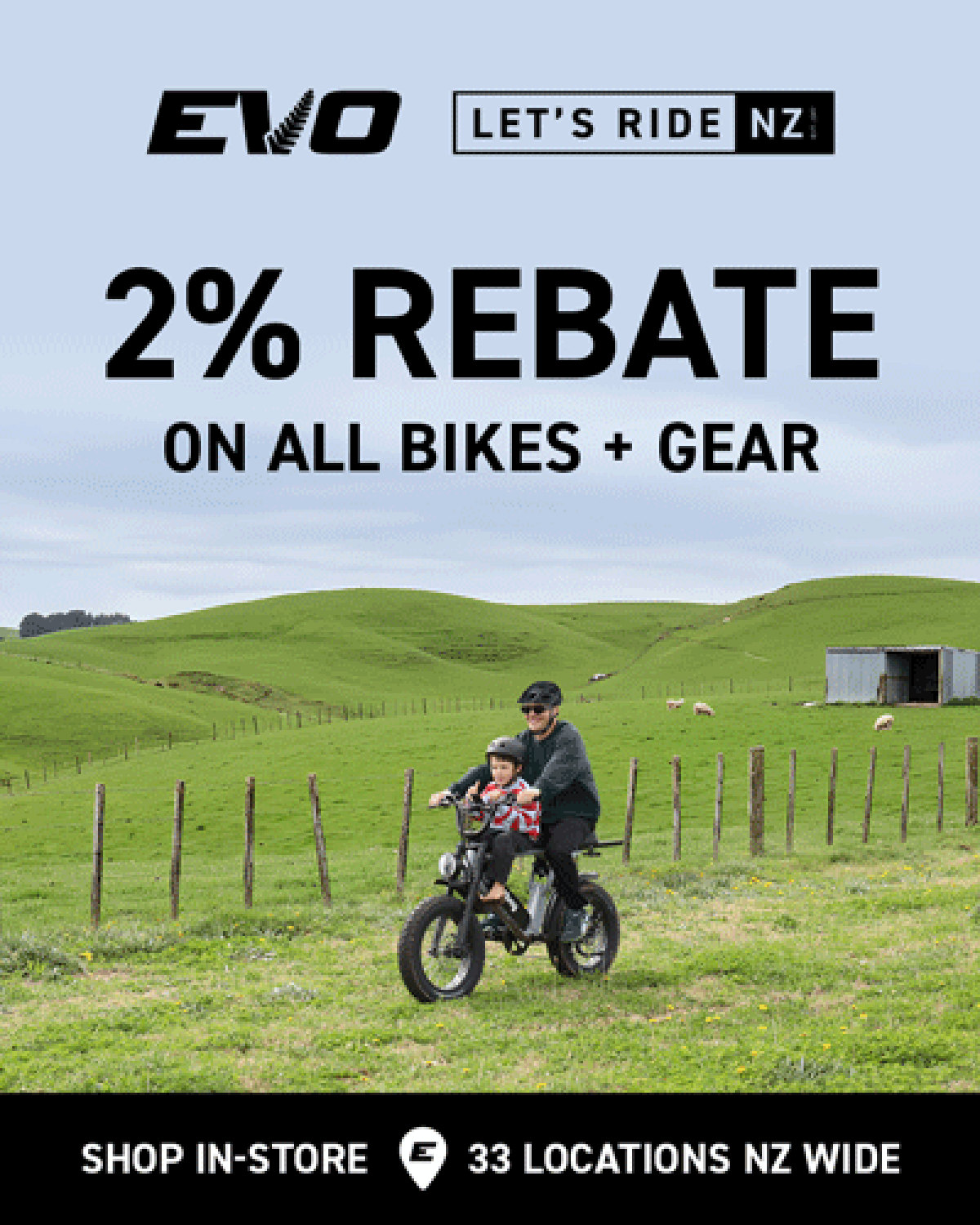 Evo Cycles card partner deal: End of financial year promotional landing page graphic for Evo Cycles Farmlands Card holders.