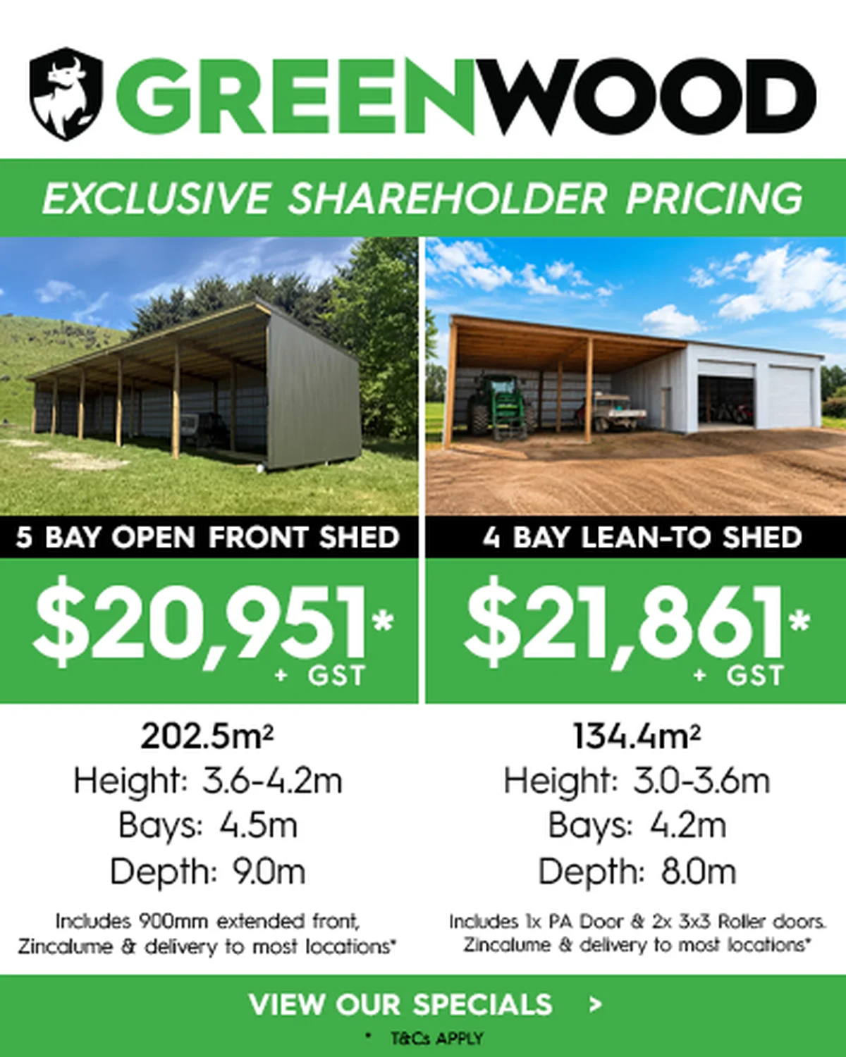 greenwood sheds